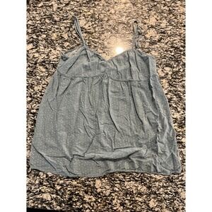 LA Hearts Polka Dot Babydoll Camisole Top Blue White Medium Adjustable Straps